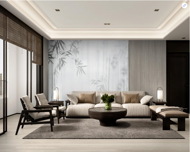9001cc金沙以诚为本质感砖会客厅装修效果图